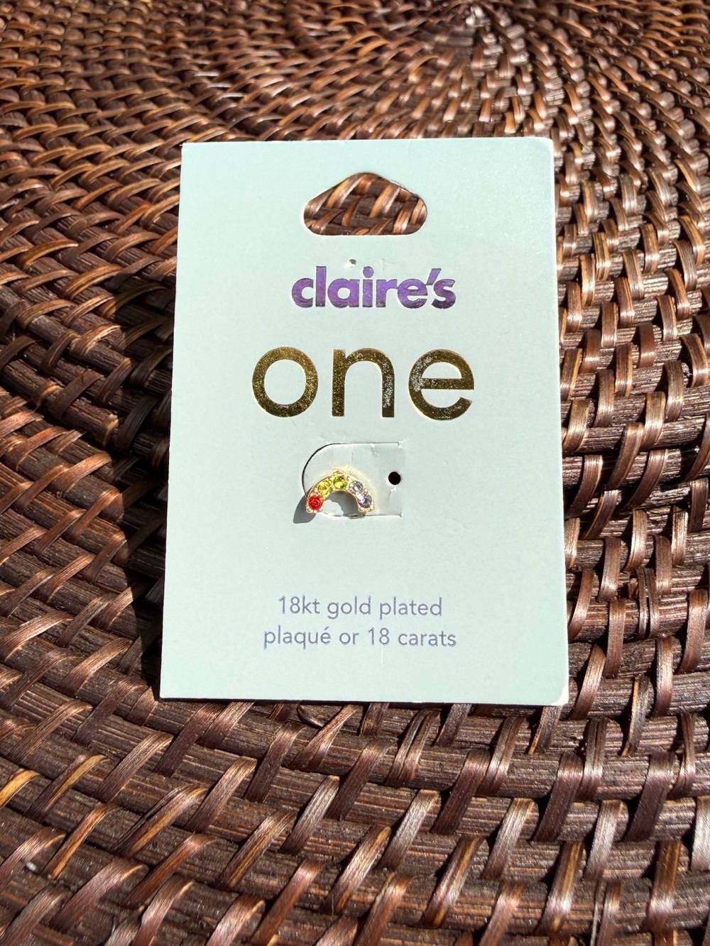 Claire’s One 18kt Gold Plated Rainbow Stud ( I’m selling a pair of 2 )
